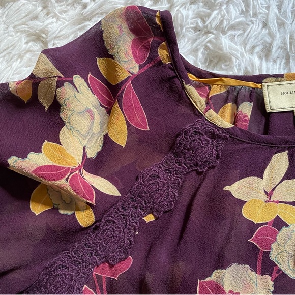 2/$20 ANTHROPOLOGIE Moulinette Soeurs Silk Top size 4 - Picture 3 of 11